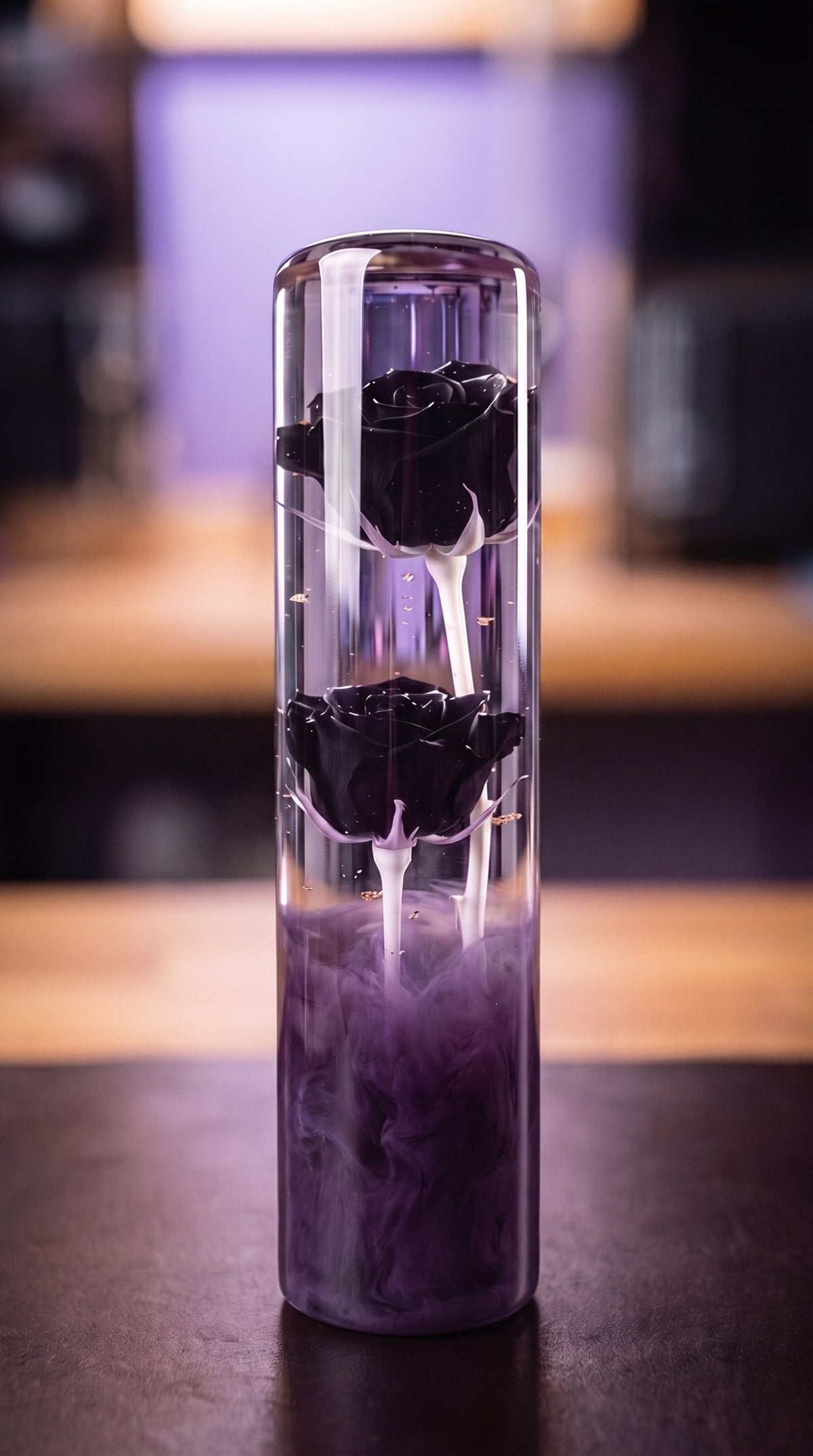 Custom Black Roses Resin Shift Knob