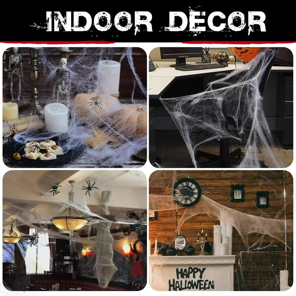 Stretch Cobwebs & Spiders Set