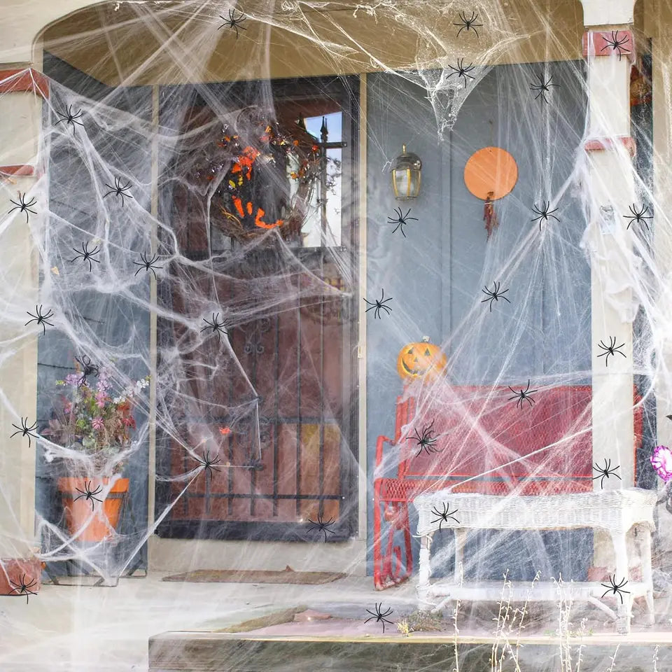 Stretch Cobwebs & Spiders Set