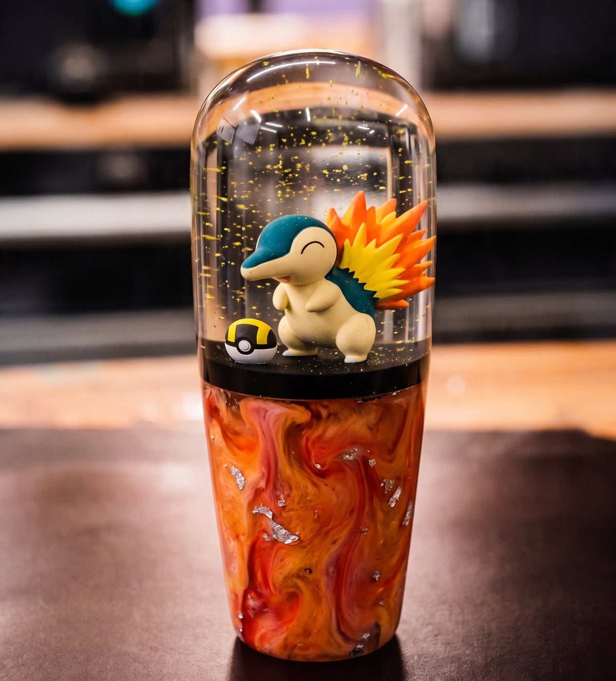 Custom Cyndaquil Resin Shift Knob