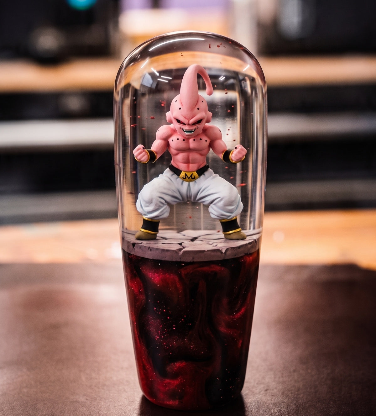 Custom Kid Buu (Red & Black) Resin Shift Knob